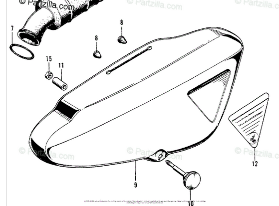 1969 Honda SL90 Side Cover Decal. Muffler Caution Decal SL 90 87504-074-000
