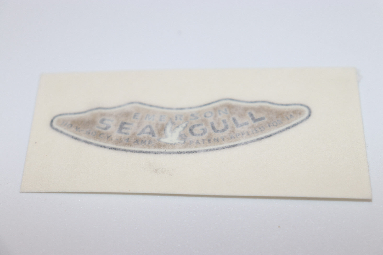 Antique Emerson Seagull Desktop Fan Decal