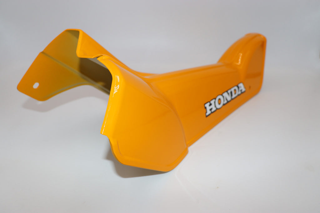 HONDA CT90 1978 DOWN TUBE COVER w/ Decal Installed BRIGHT YELLOW OEM Matched