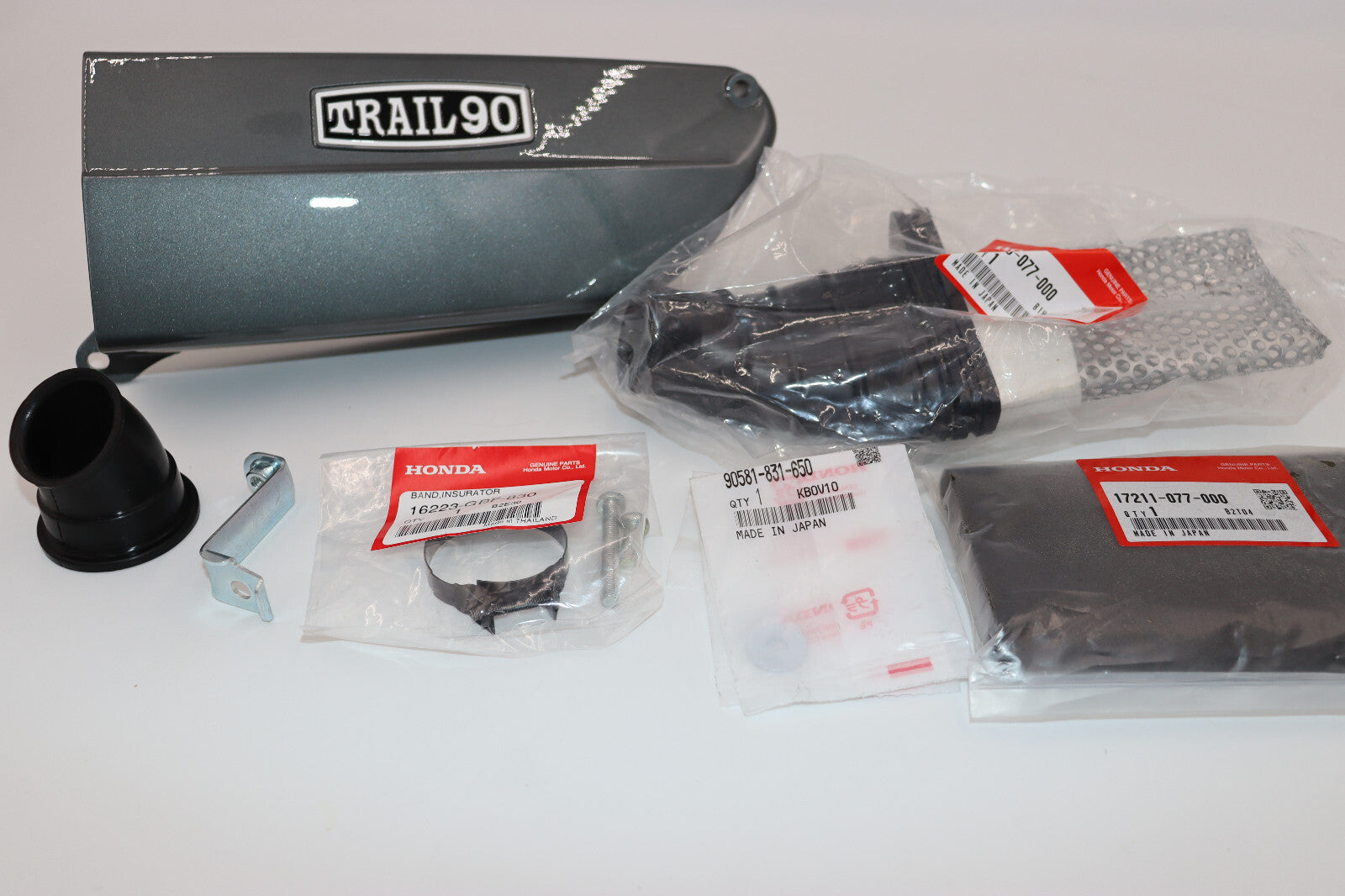 1969 Honda CT90 K1 Air Filter Housing Complete w/ Hardware, Filter, & Bracket