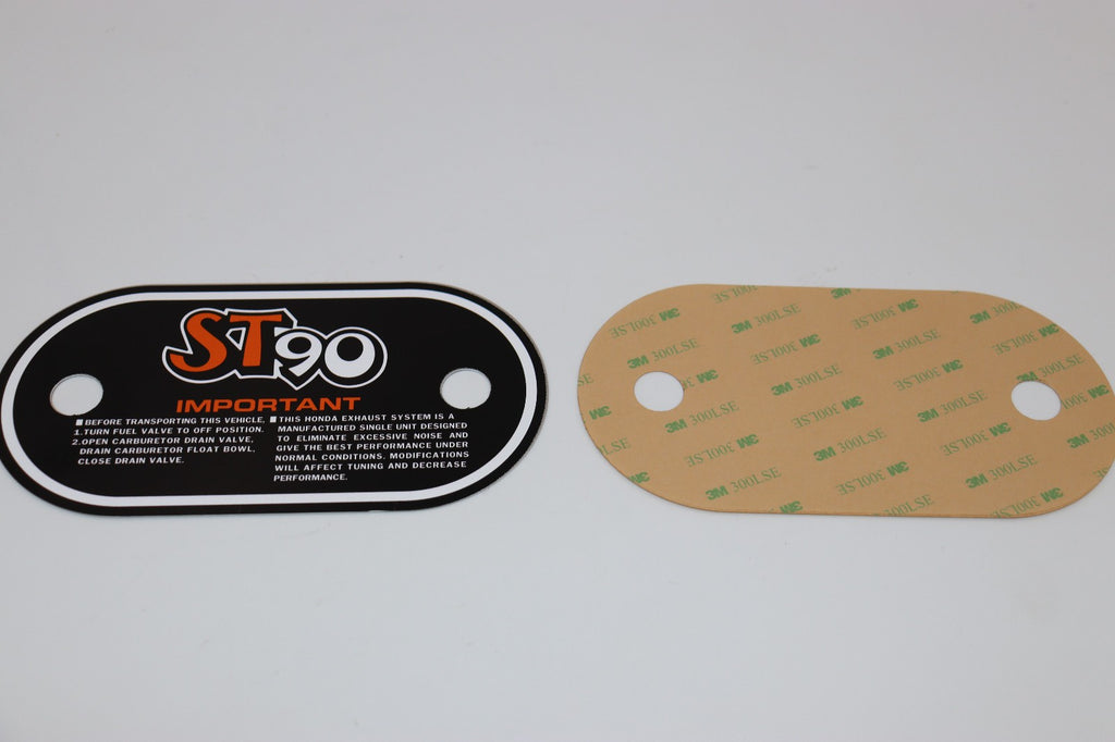 1975 Honda ST90 K2 Air Cleaner Decal on Aluminum Plate