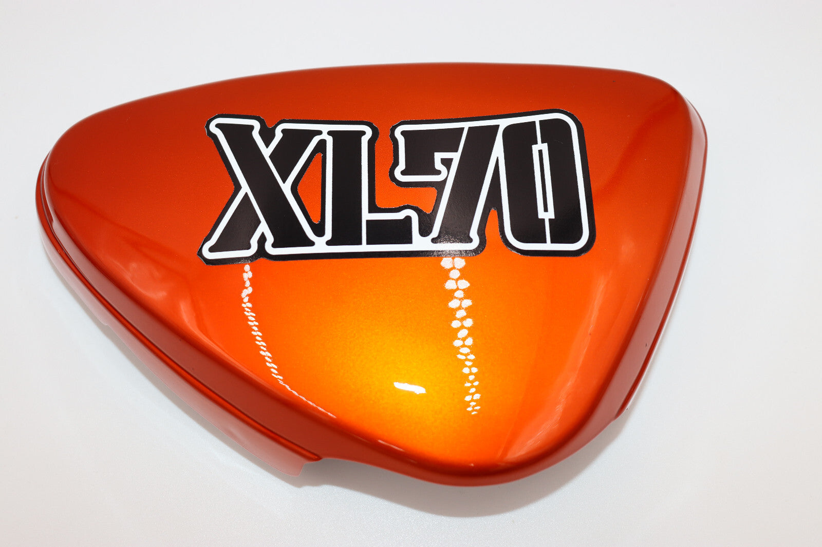 1974 Honda XL70 K0 Frame Side Covers Reproduction Plastic CANDY TOPAZ ORANGE