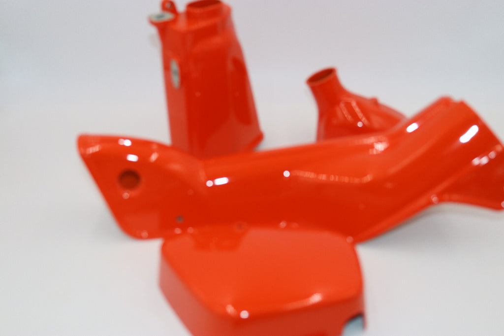 1976 1977 Honda CT90 Down Tube Cover, Air Box, & Battery Cover SHINY ORANGE