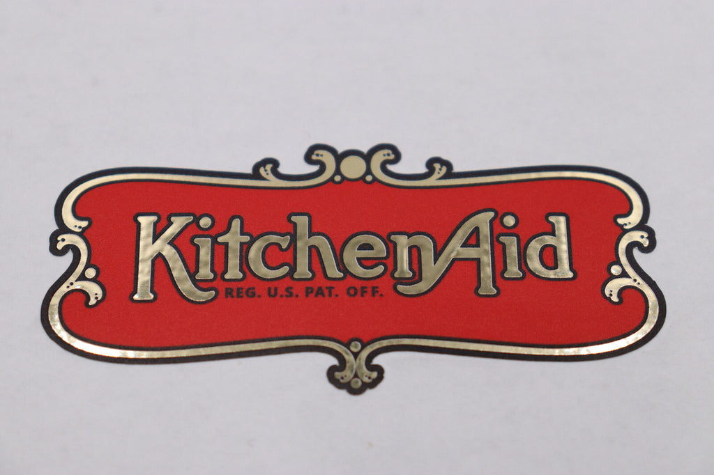 Vintage KitchenAid Decal On GOLD Film. Antique Hobart Decal