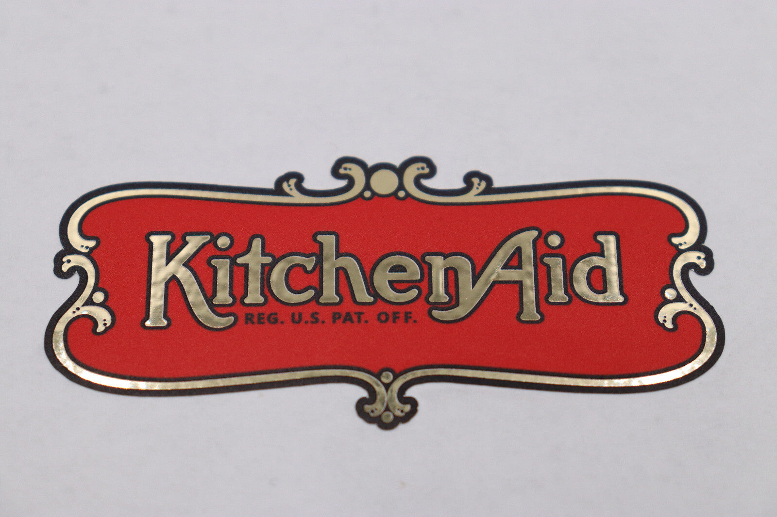 Vintage KitchenAid Decal On GOLD Film. Antique Hobart Decal