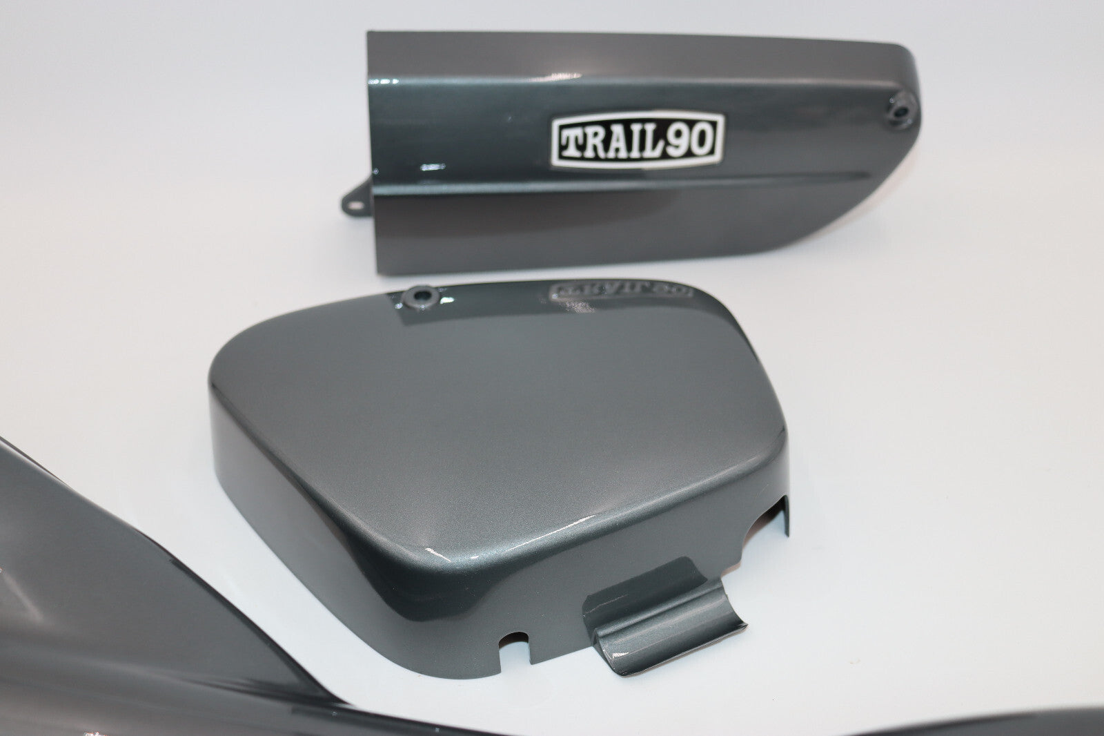 1969 Honda CT90 K1b Down Tube Cover, Air Box, & Batt. Cover Dark Gray Metallic