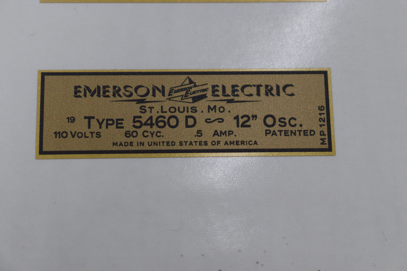 Vintage Emerson SILVER SWAN ART DECO 12" Fan Decal Type 5460 D