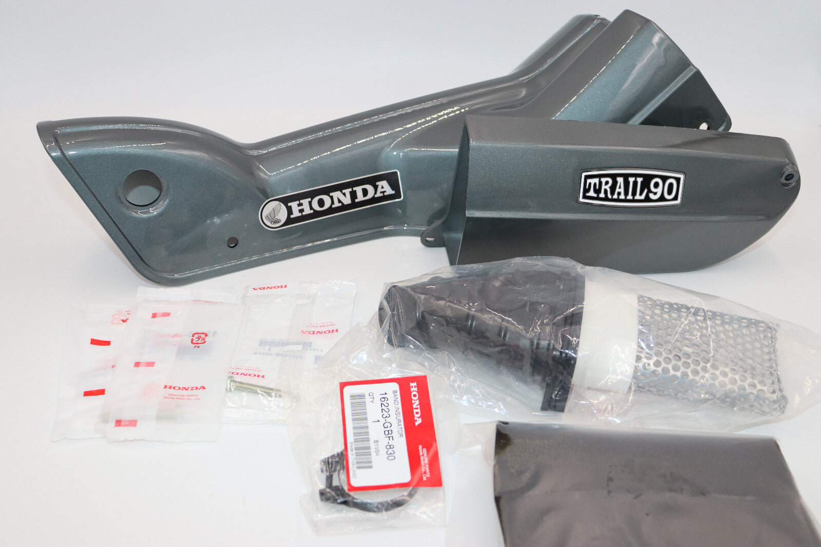 1969 Honda CT90 K1 Air Filter Housing, Down Tube Cover w/ Hardware Complete