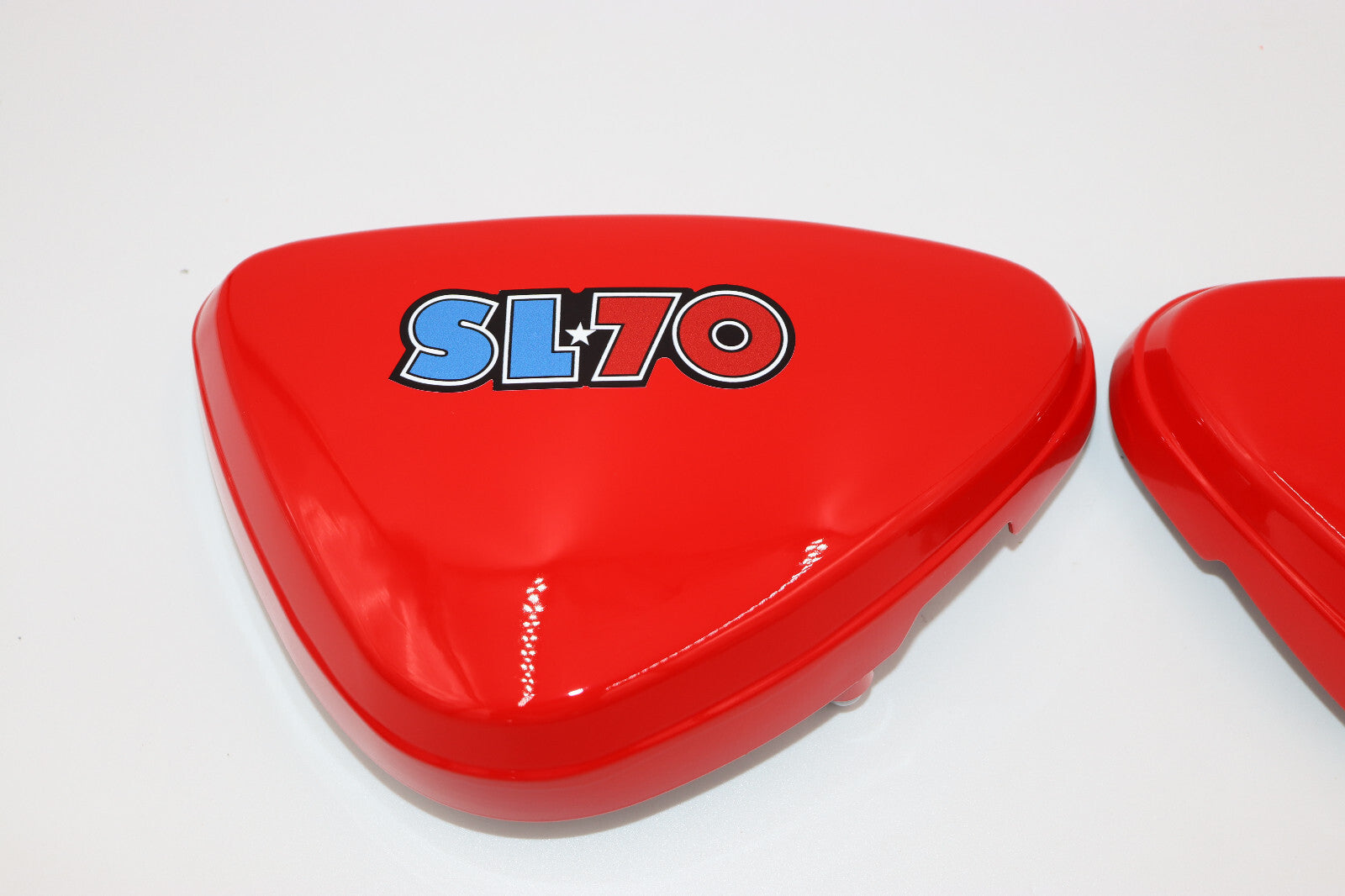 1971 Honda SL70 K0 Frame Side Covers L&R Reproduction Plastic LIGHT RUBY RED