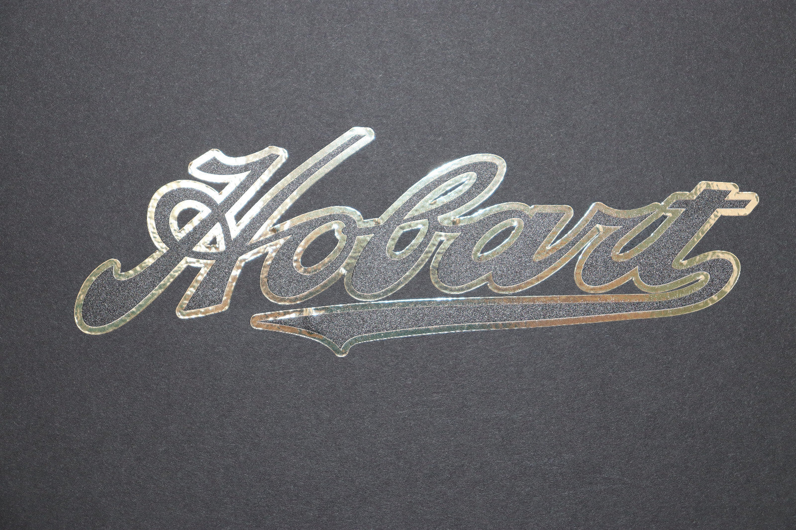 Vintage Hobart Decal On CHROME Film. Antique Hobart Decal Script Decal