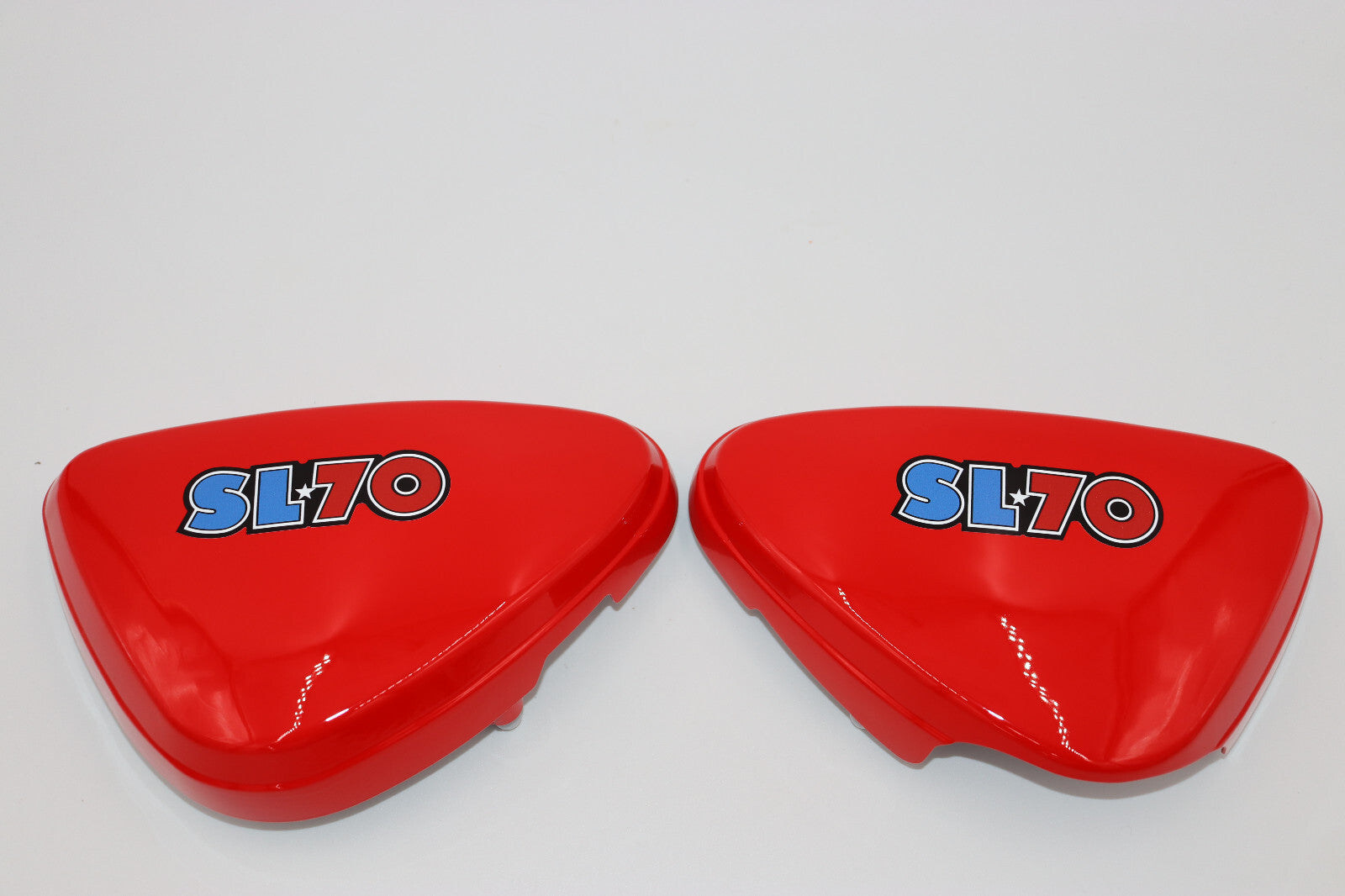 1971 Honda SL70 K0 Frame Side Covers L&R Reproduction Plastic LIGHT RUBY RED