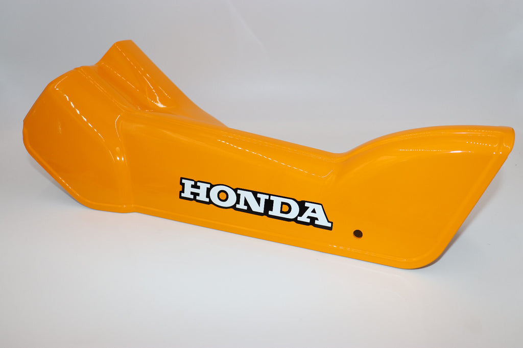 HONDA CT90 1978 DOWN TUBE COVER w/ Decal Installed BRIGHT YELLOW OEM Matched