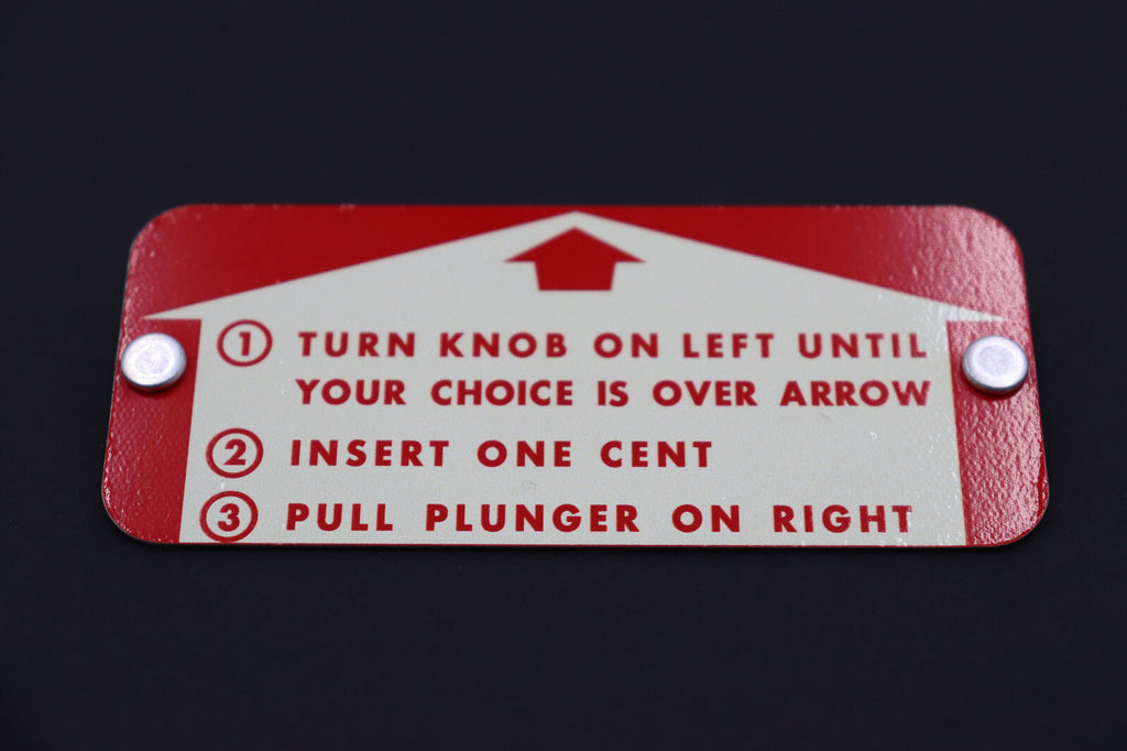 Vintage Candy vending machine Decals with Rivets