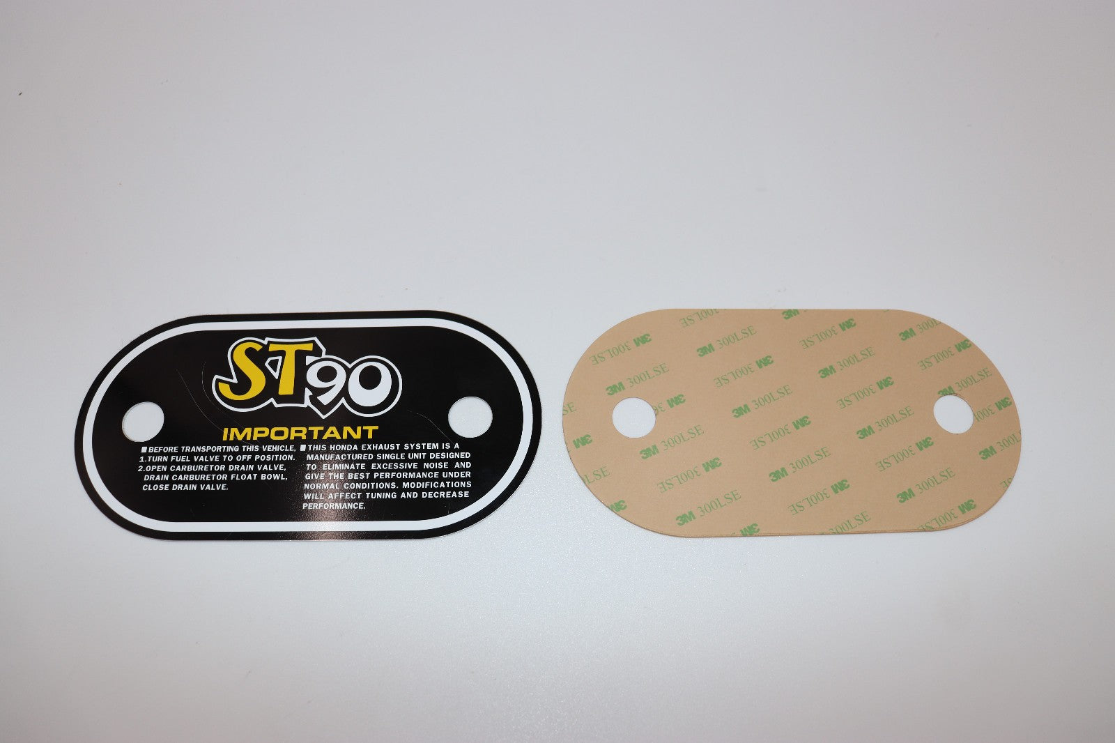 1975 Honda ST90 K2 Air Cleaner Decal on Aluminum Plate