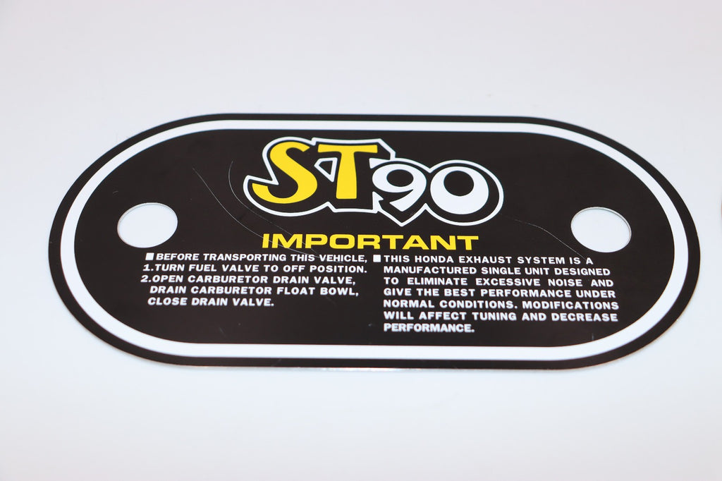 1975 Honda ST90 K2 Air Cleaner Decal on Aluminum Plate