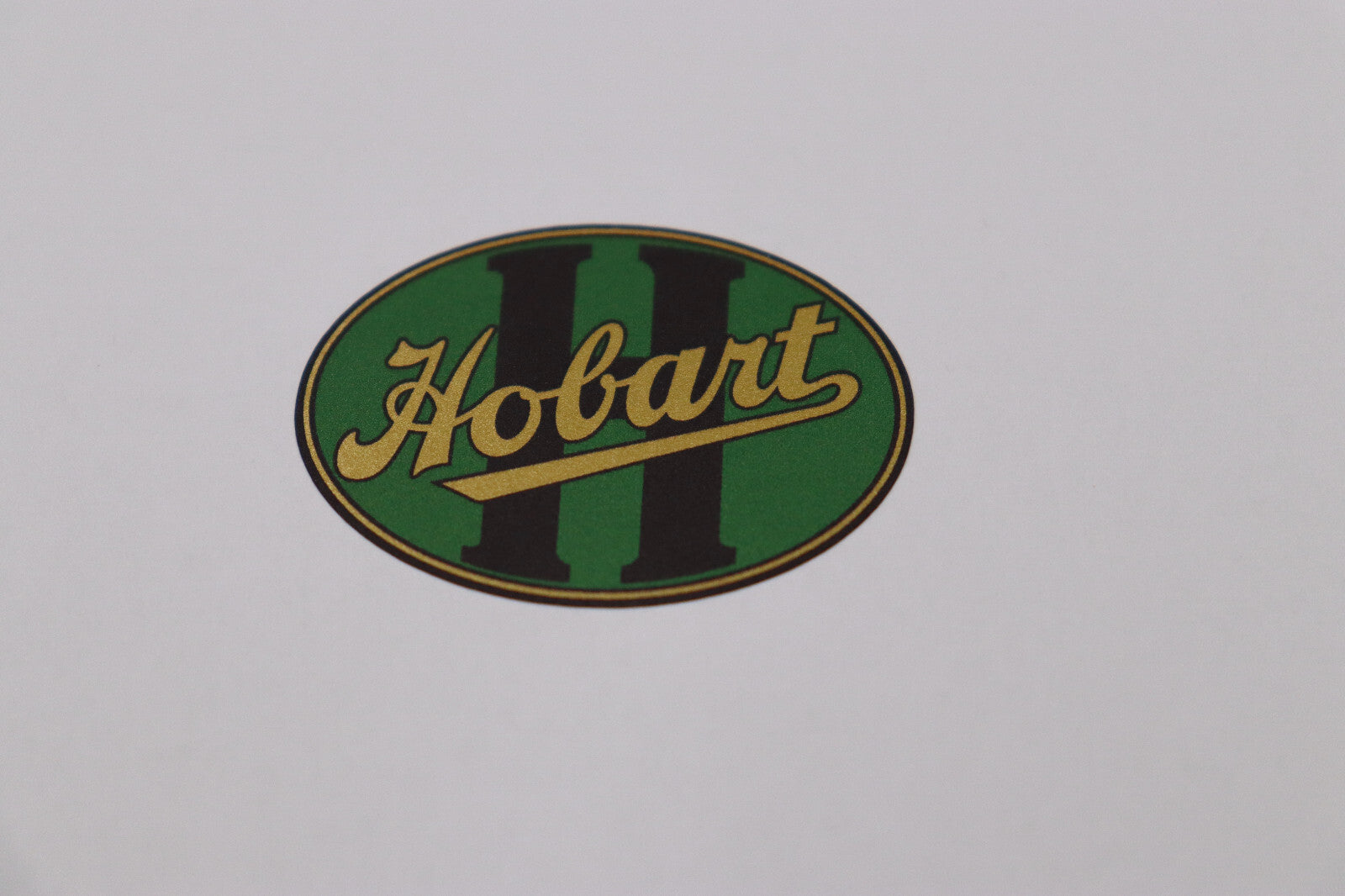 Antique Hobart Coffeee Grinder GREEN Decal. Vintage Hobart Decal On GOLD Film.