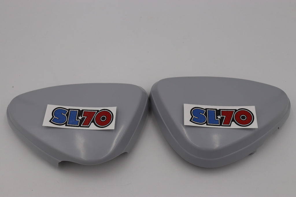 1971-1972 Honda SL70 Frame Side Covers Left & Right UNPAINTED with DECALS