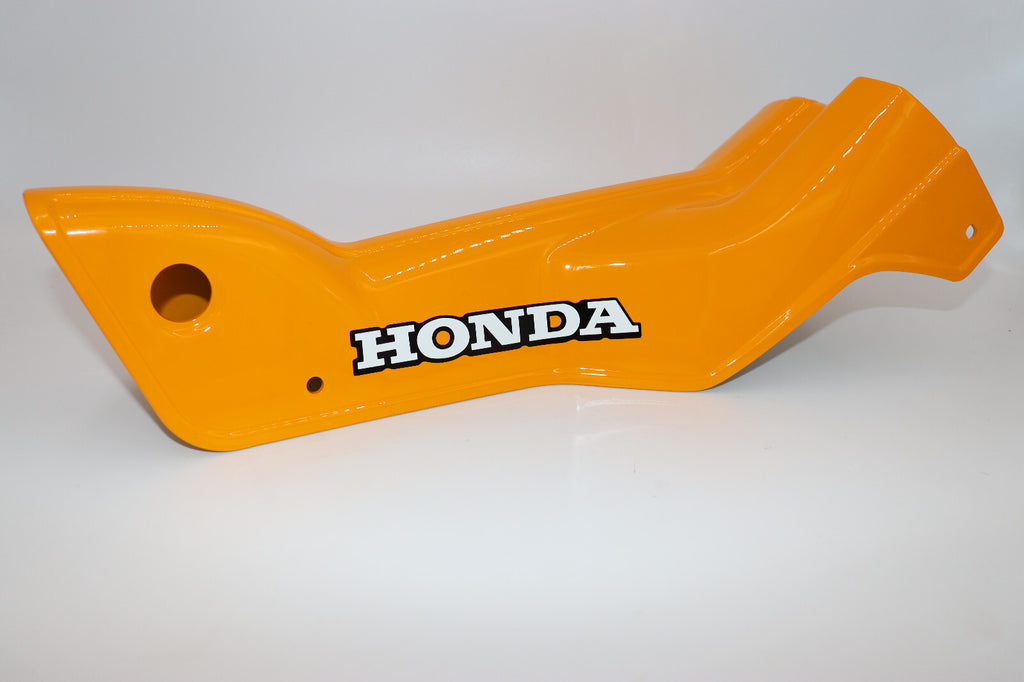 HONDA CT90 1978 DOWN TUBE COVER w/ Decal Installed BRIGHT YELLOW OEM Matched