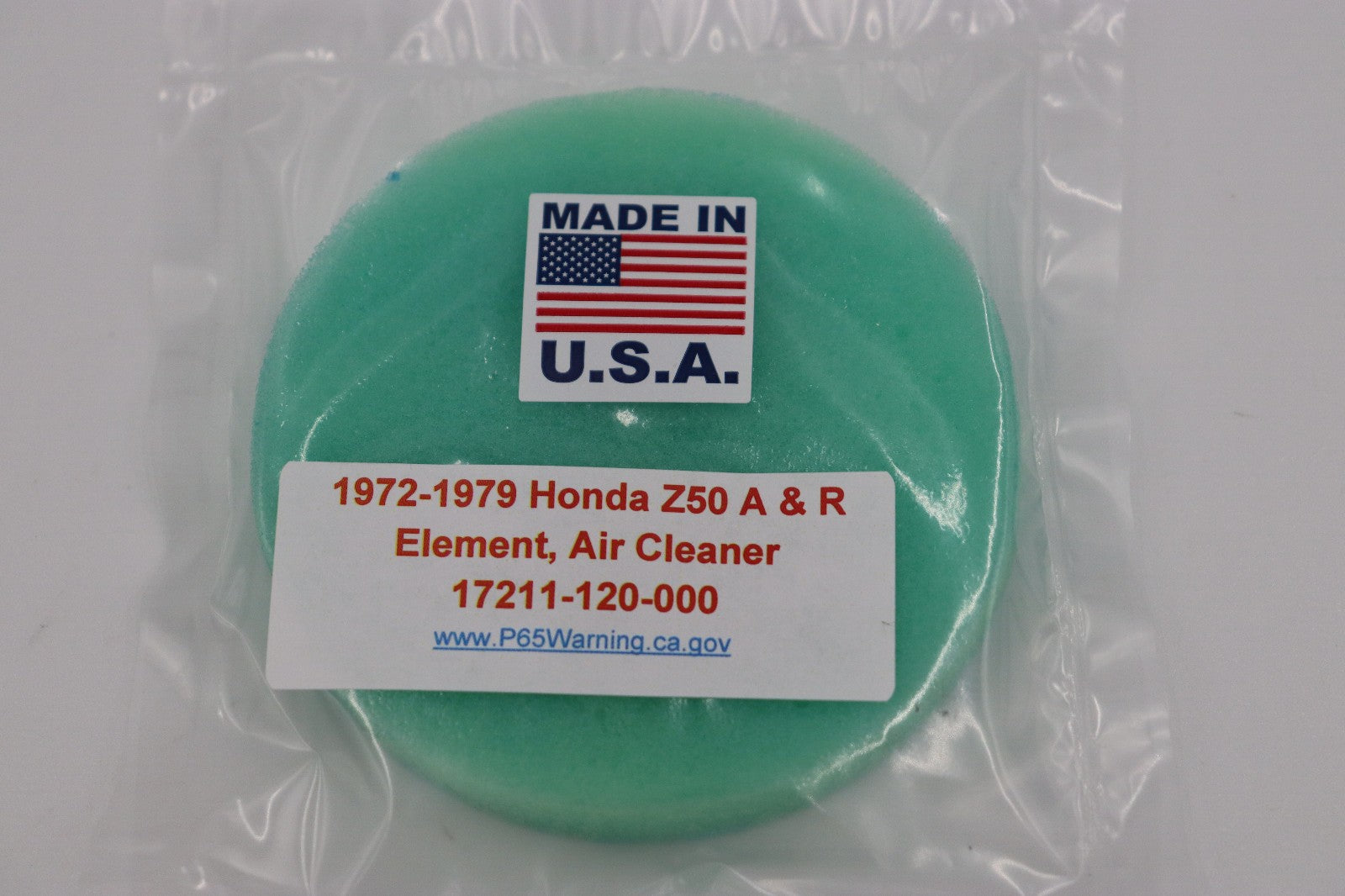 1973 Honda Z50 Filter Element 17211-120-000  New Pre-Oiled K3-1979