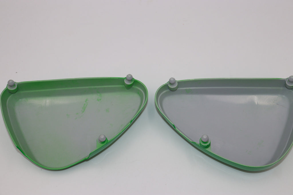 1976 Honda XL70 Frame Side Covers Reproduction Plastic MIGHTY GREEN with Decals