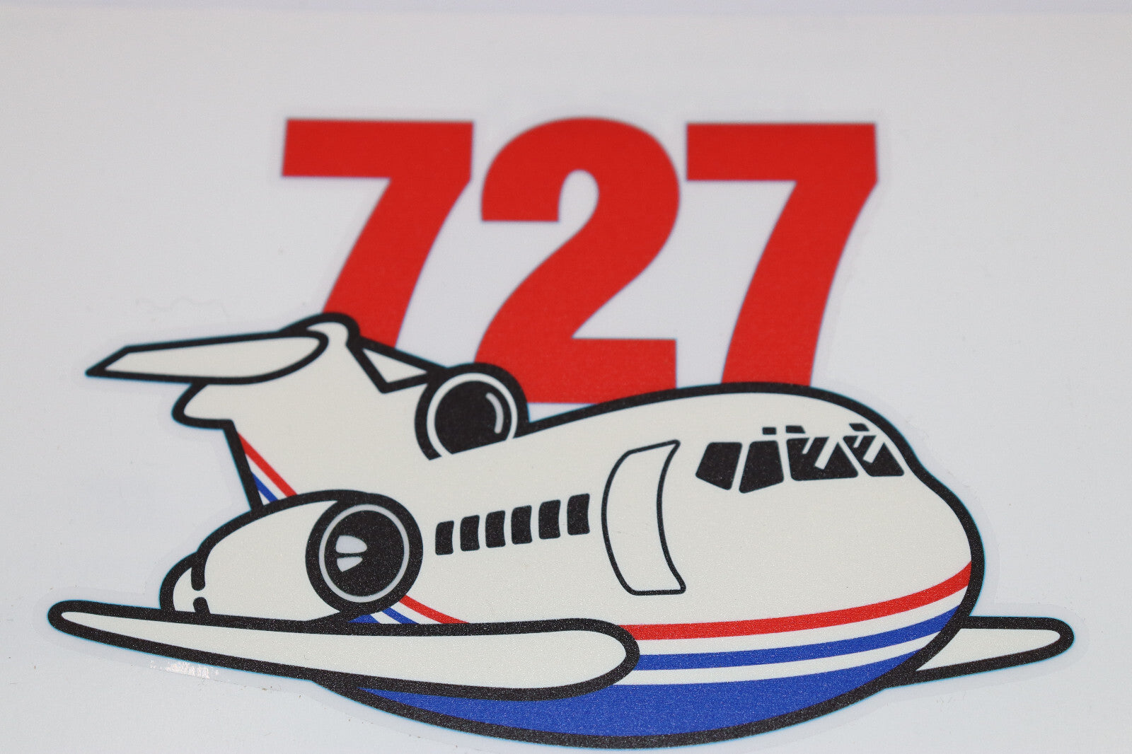 Boeing 727 decal On Clear Vinyl