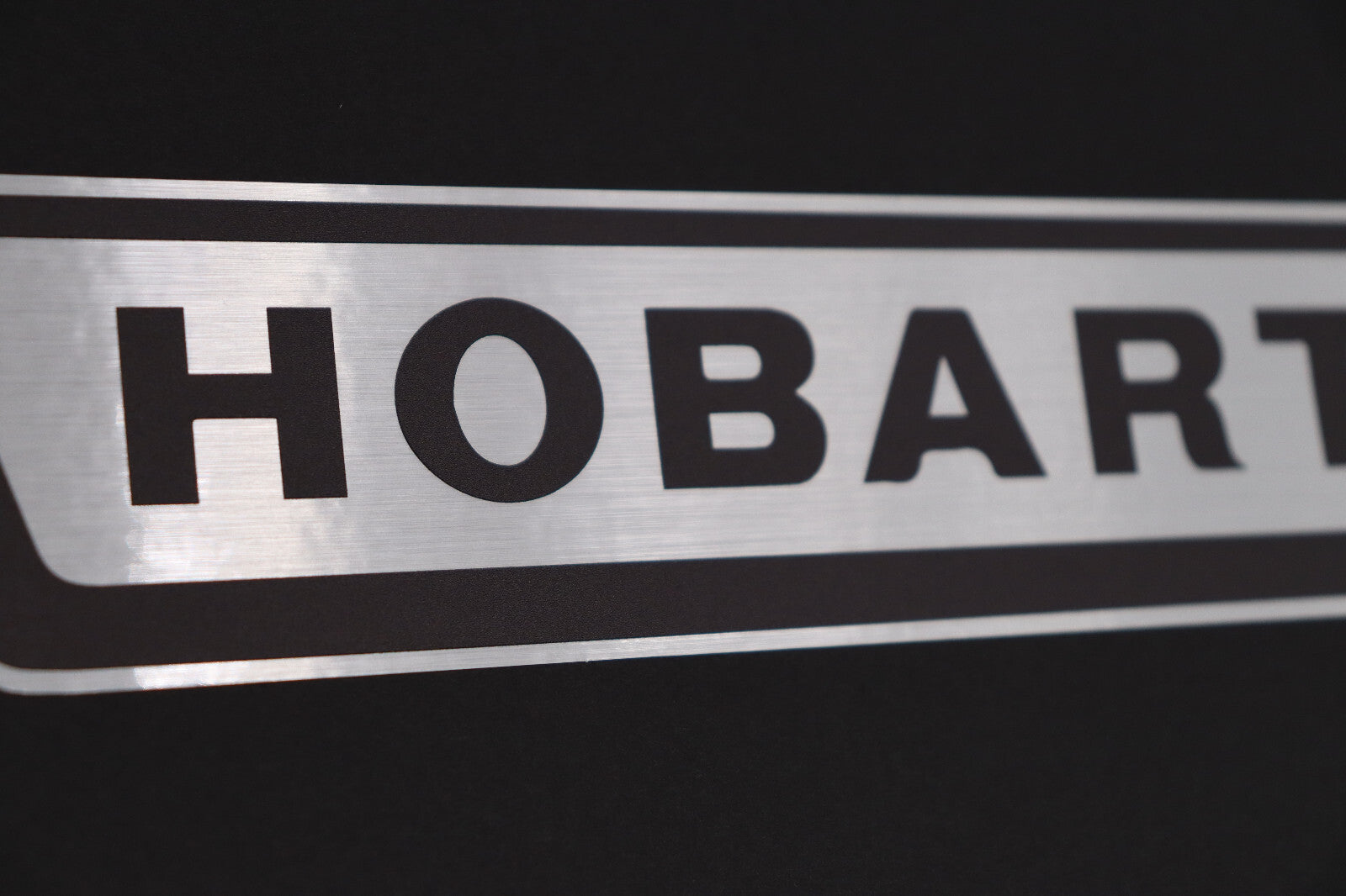 Vintage Hobart Decal On Brushed Film. Antique Hobart Decal 7.25x1.75