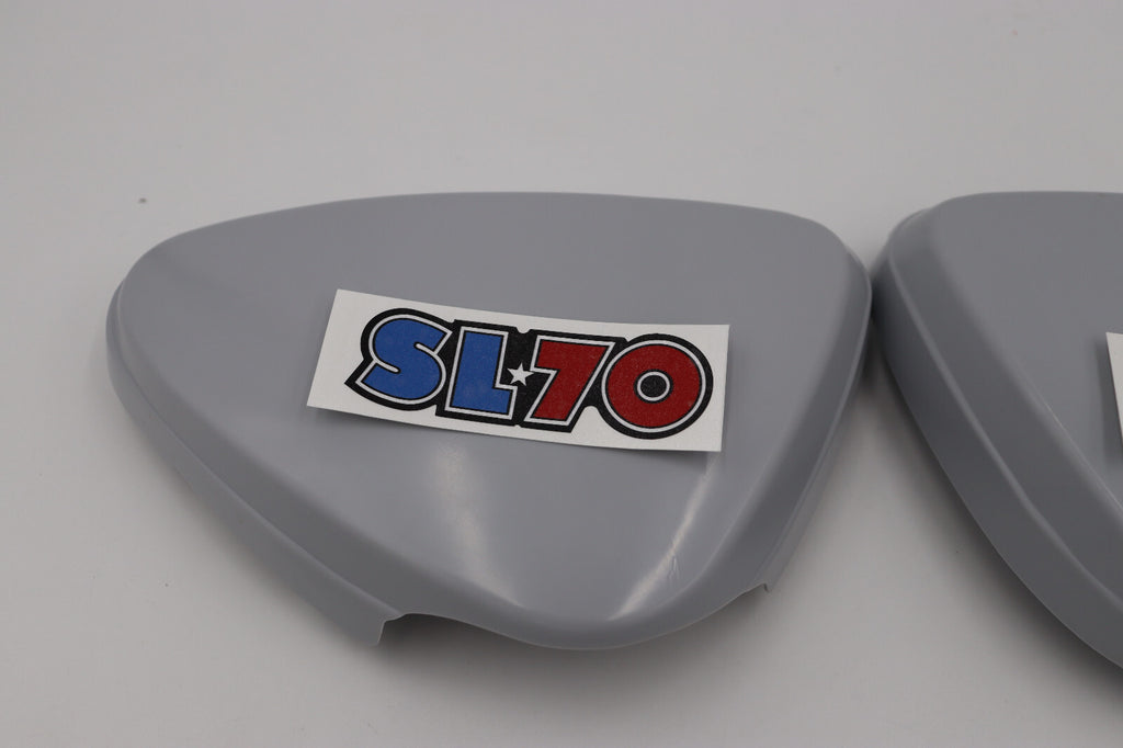 1971-1972 Honda SL70 Frame Side Covers Left & Right UNPAINTED with DECALS
