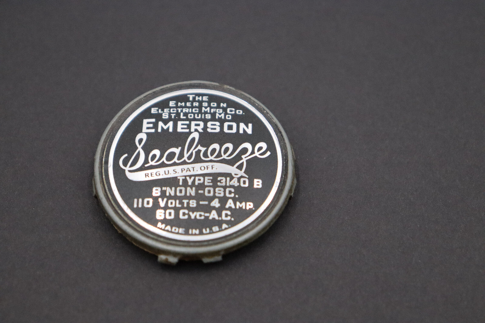 Vintage Emerson Seabreeze 8" fan Reproduction Decal