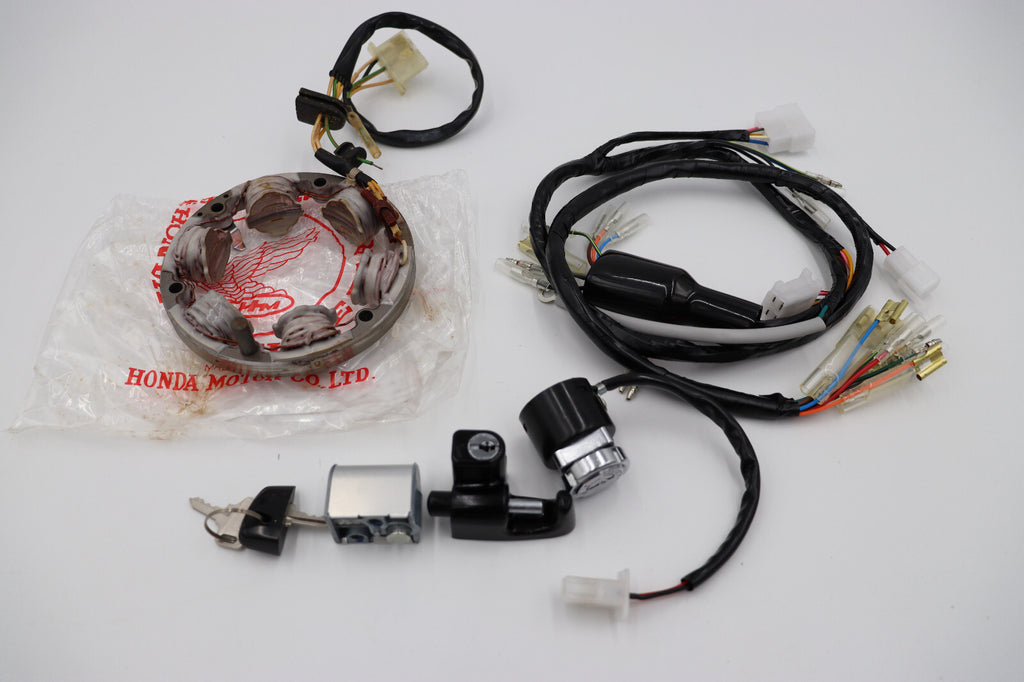 1975 Honda ST90 Wiring Harness, Ignition Switch, & NOS Stator NEW