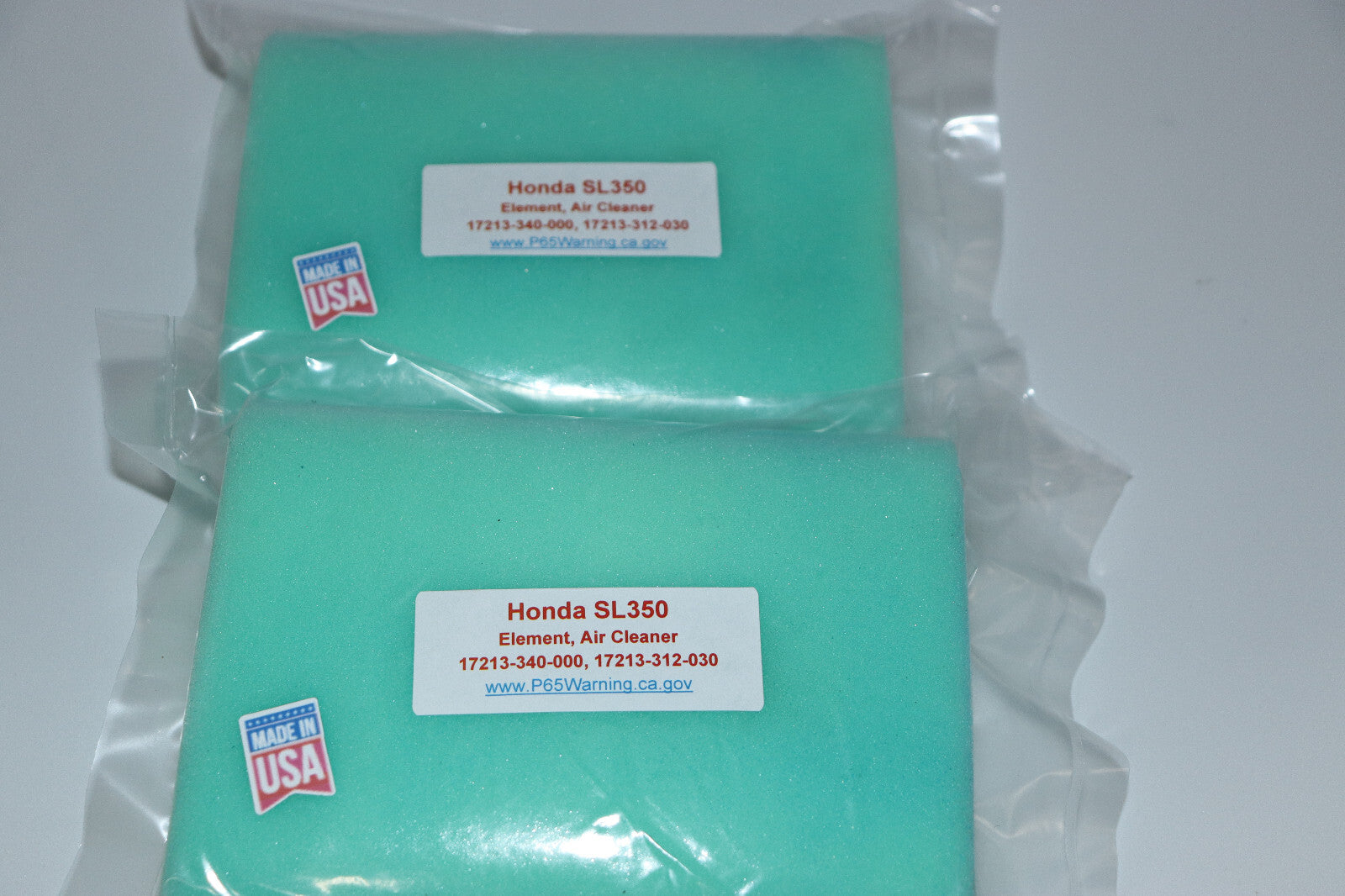 NEW Air Filter Element PAIR For Honda SL350  17213-340-000, 17213-312-030