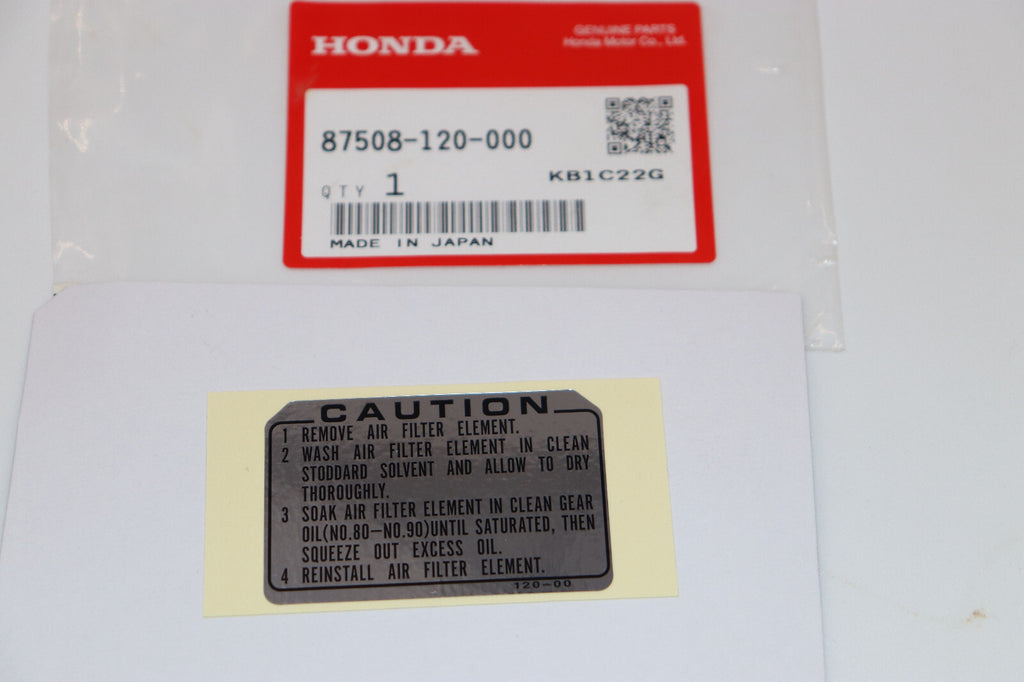 HONDA Express NC50A AIR CLEANER LABEL  87508-120-000 OEM HONDA