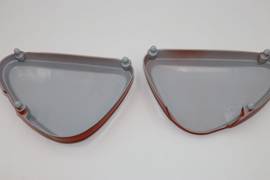 Honda XL70 Frame Side Covers Reproduction Plastic CANDY TOPAZ ORANGE with Decals