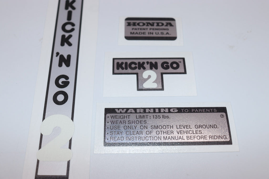 Vintage Honda Kick n Go 2 Scooter Decal Set NEW