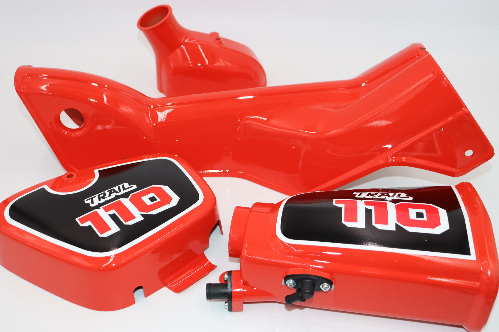 1980 Honda TRAIL110 Down Tube Cover, Air Box, & Battery Cover TAHIATIAN RED