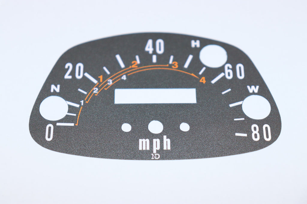 1972 Honda CT90 Speedometer Decal, Trail 90 Speedometer Decal