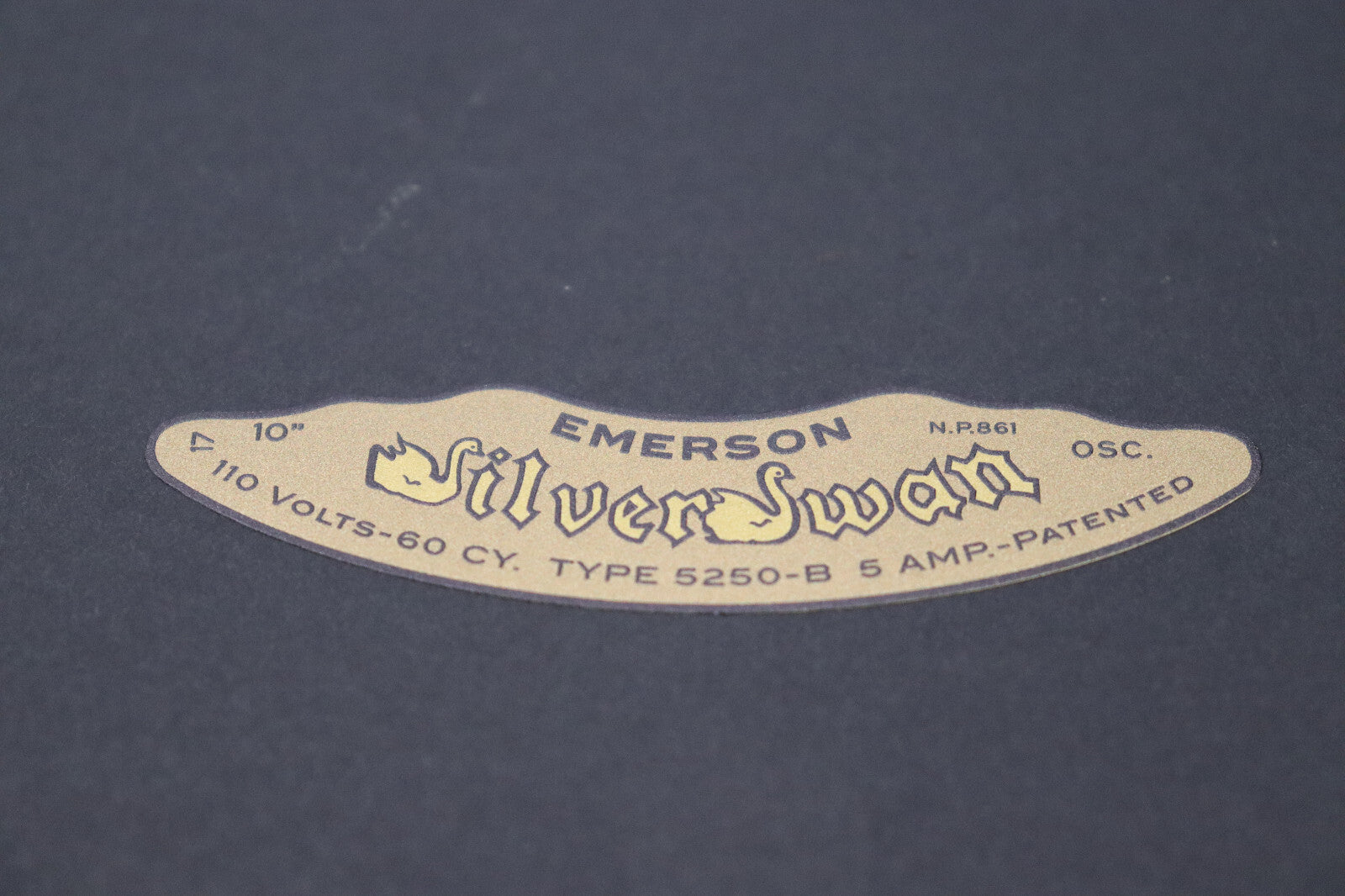 SILVER SWAN ART DECO 10"  and 12" Type 5250-B Fan Decal