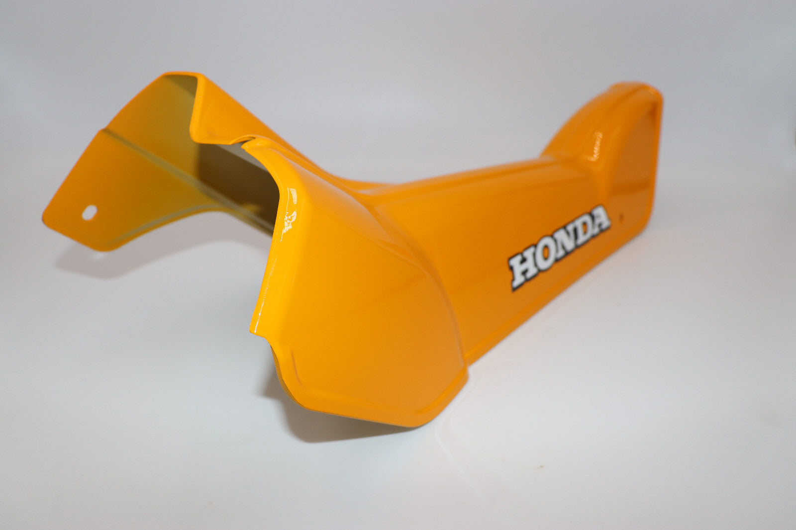 1978 Honda TRAIL90 DOWN TUBE COVER w/ Decal Installed BRIGHT YELLOW OEM Matched