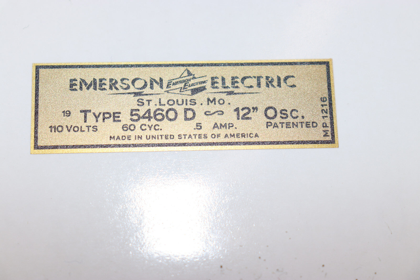 Vintage Emerson SILVER SWAN ART DECO 12" Fan Decal Type 5460 D