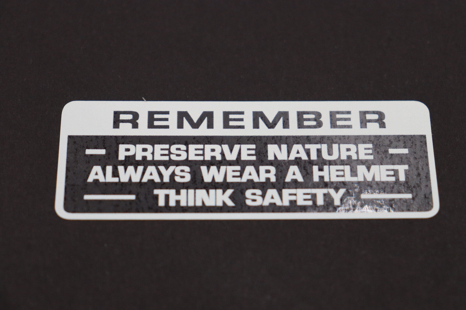 Honda CT70 "PRESERVE NATURE" Warning Decal in WHITE Trail 70